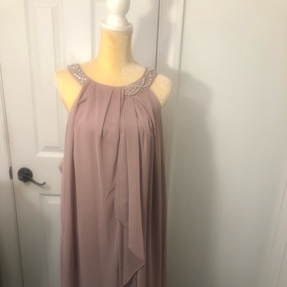 Ignite Evenings Braid Bead Chiffon Dress